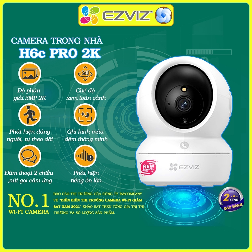 Camera wifi Ezviz H6c H7c PRO thông minh 2MP 3MP 4MP 5MP chính hãng, đàm thoại, xoay 360