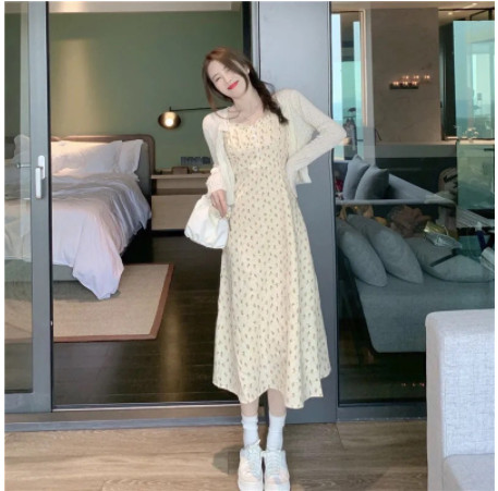 Váy Hai Dây Hoa Nhí Áo Khoác Cardigan Mỏng HT01 Phong Cách Hàn Quốc  Shop  So Sánh