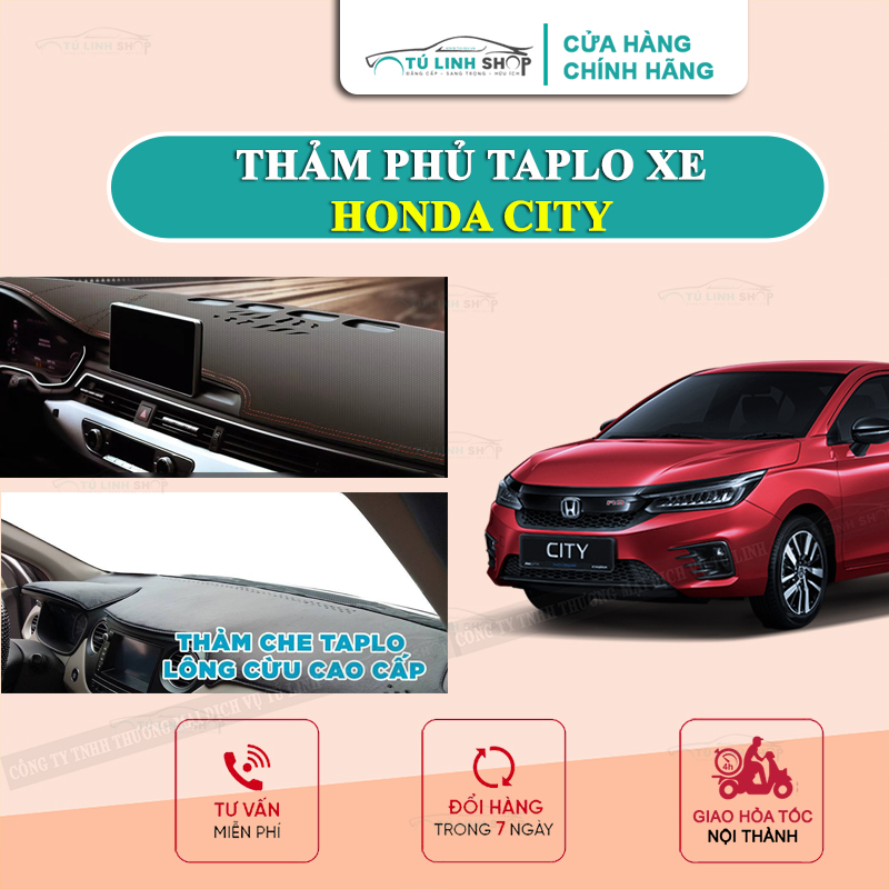 Thảm taplo HONDA CITY chính hãng MINCAR hoặc bằng lông Cừu 3 lớp và Da Cacbon