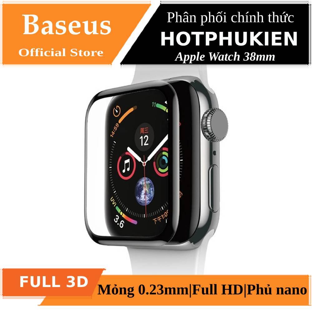 Miếng dán kính cường lực Full 3D BASEUS cho Apple Watch 38mm