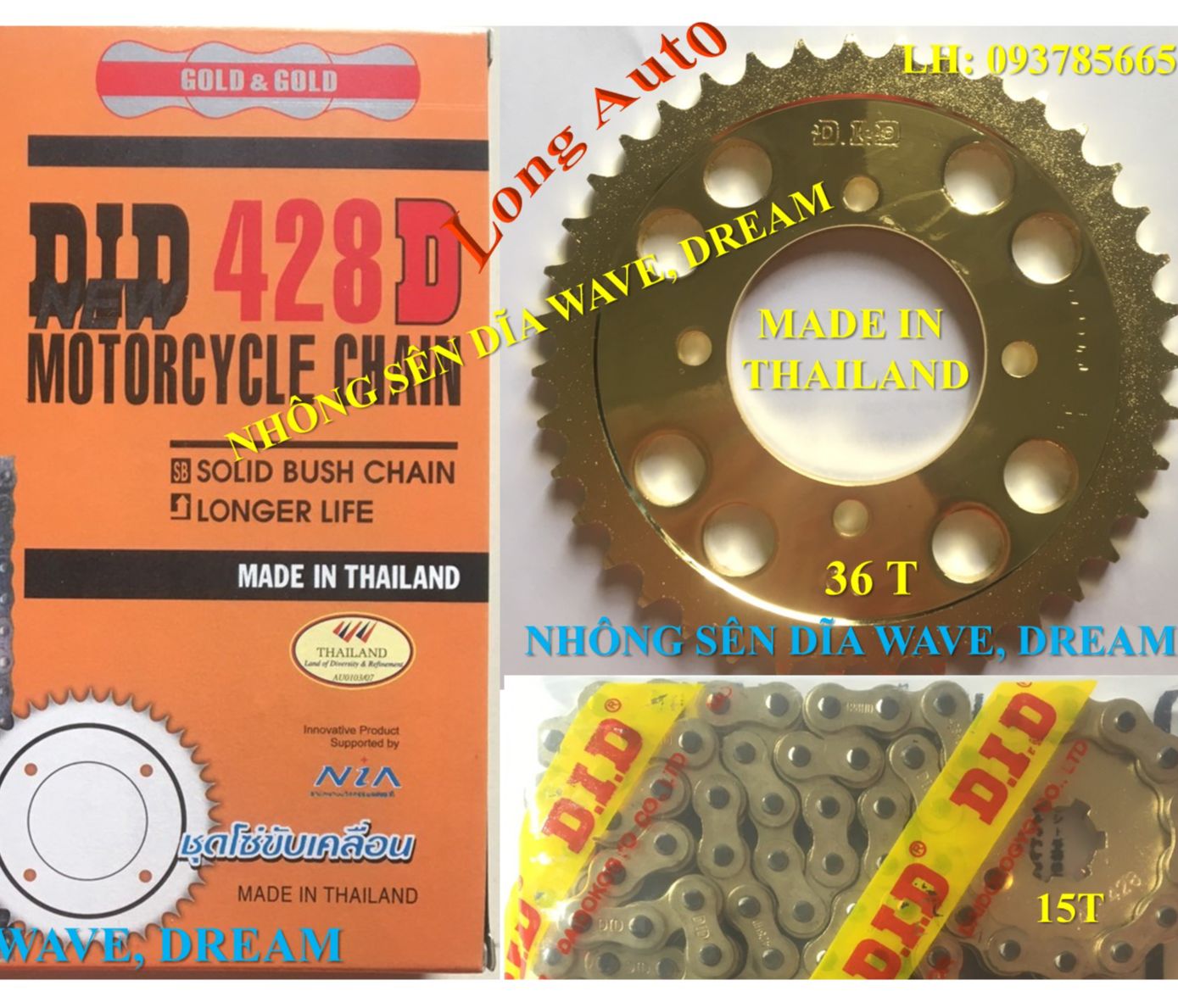 Nhông sên dĩa Wave 50cc