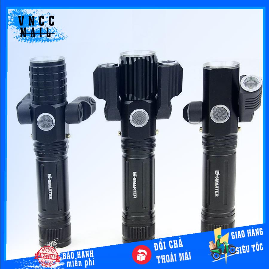 Đèn pin cầm tay 3 pha siêu sáng, đèn pin 3 bóng - đèn pin cầm tay 3 pha siêu sáng xoay 360 độ tiện dụng, đèn đội đầu 3 bóng