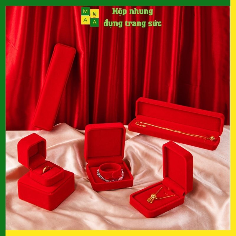 Hộp nhung đựng trang sức cưới cao cấp hộp đựng nhẫn dây chuyên lăc tay hộp đựng nữ trang