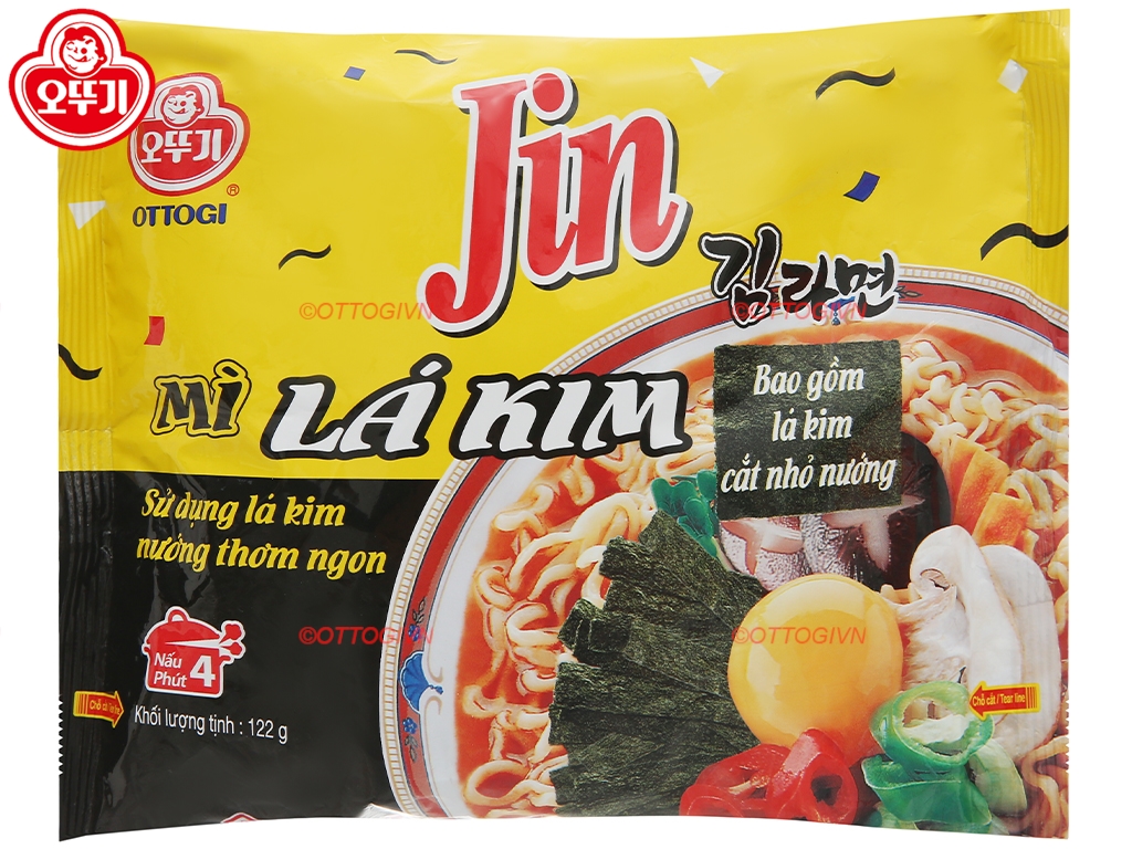 Combo 3 gói Mì lá kim Jin Ottogi gói 122g