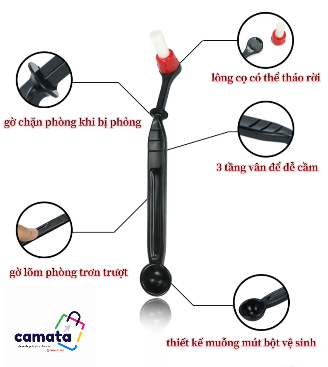 Cọ vệ sinh máy pha cà phê - CAMATA - Chổi vệ sinh máy cafe - bàn chải vệ sinh máy pha cafe - dụng cụ vệ sinh máy pha cà phê