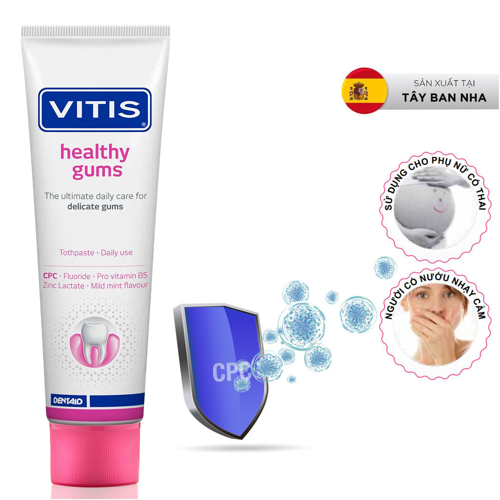 Kem đánh răng dành cho nướu nhạy cảm Vitis Healthy Gums Toothpaste 100ml - Tây Ban Nha