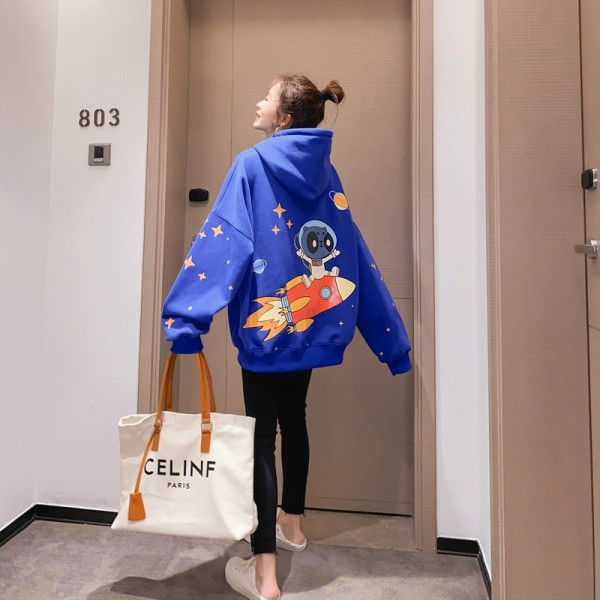 [HCM]ÁO KHOÁC HOODIE NỮ CUTE  FROM RỘNG IN PHI HÀNH GIA IN TOÀN THÂN HÓT 2020 NEW SKY MAX FASHION