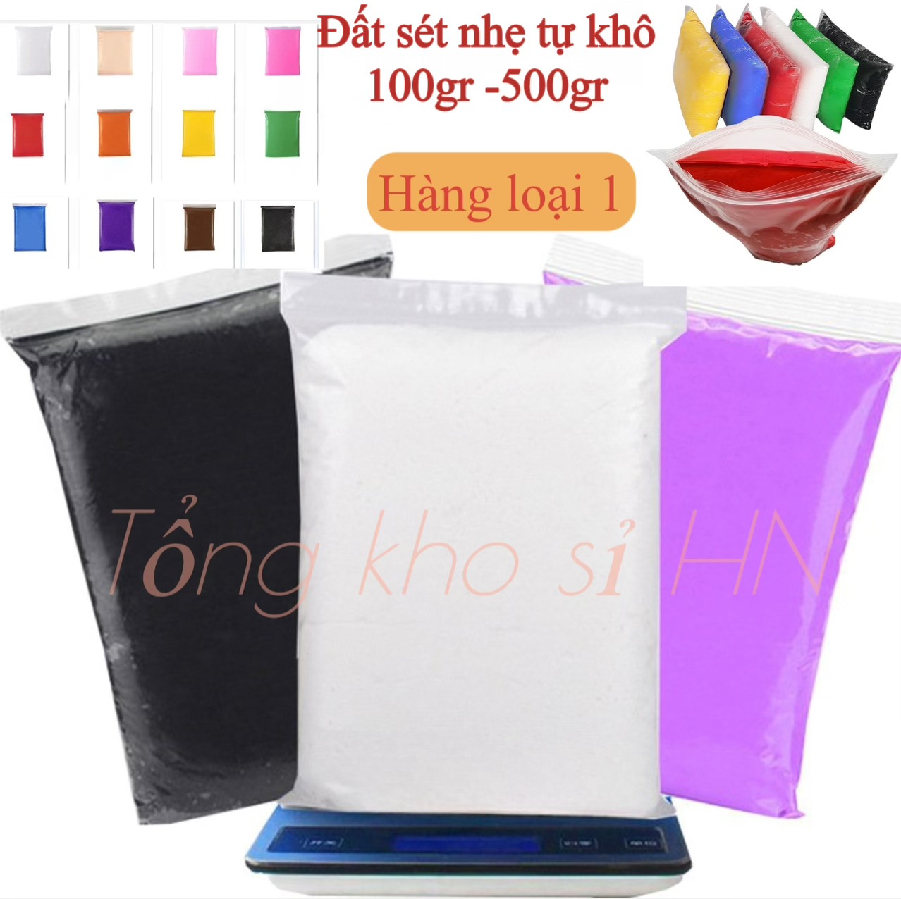 ĐẤT SÉT SIÊU NHẸ TỰ KHÔ 100GR HÀNG LOẠI 1 TO PHỒNG (ẢNH THẬT TỰ CHỤP)