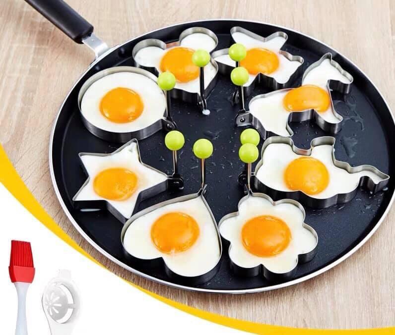 Bộ 4 Khuôn Inox Chiên Trứng, Làm Bánh Tạo Hình [29B39]