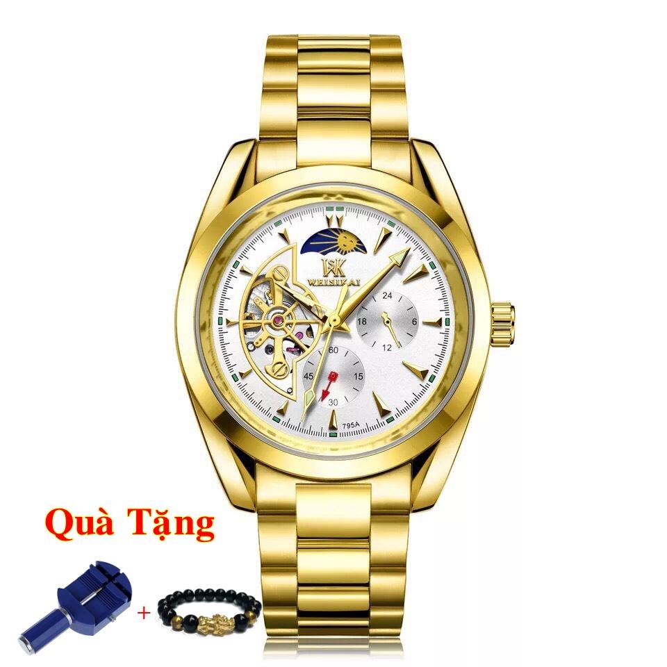 Đồng hồ cơ nam WSK dây thép chống gỉ cao cấp - WE5