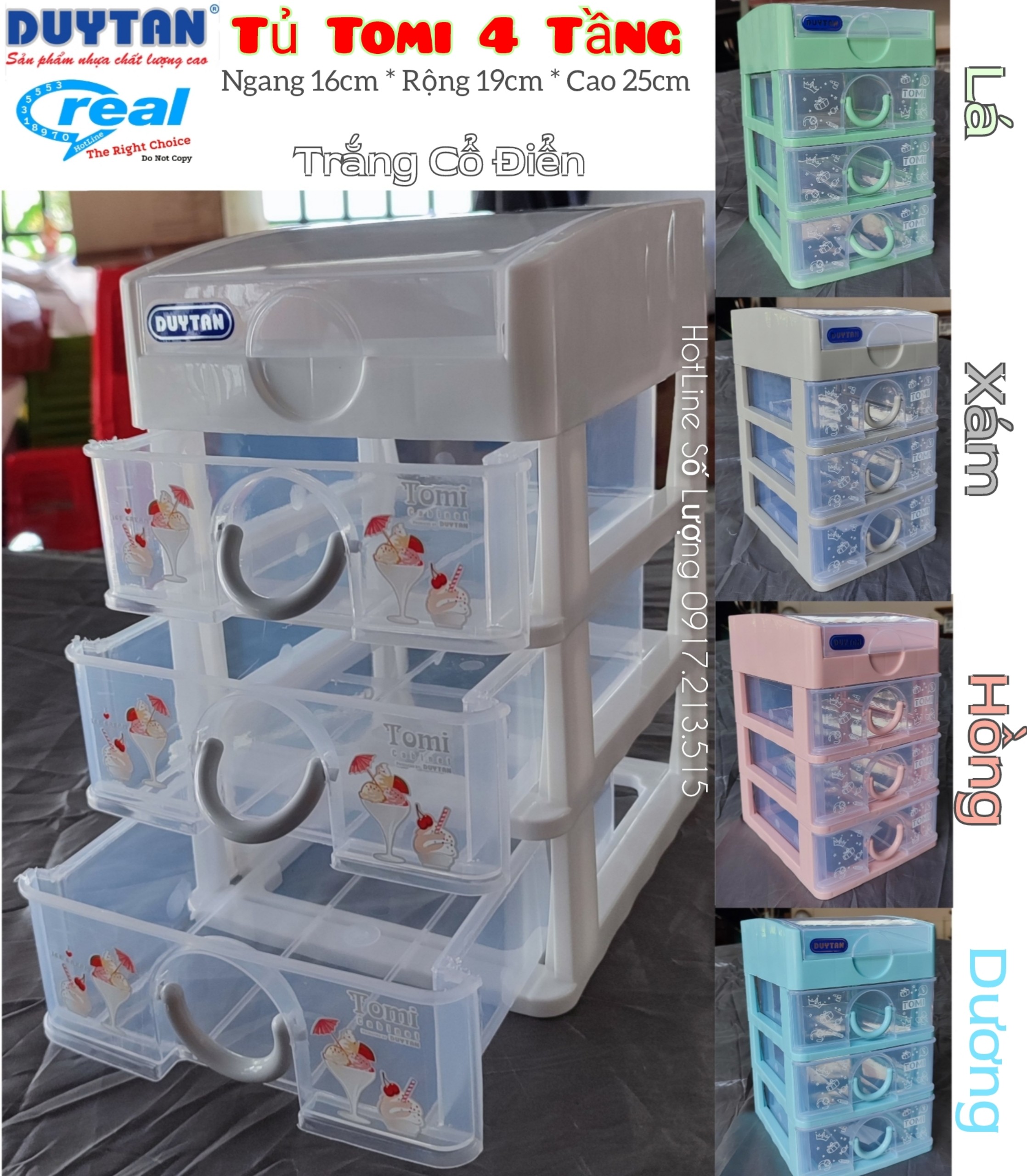 Tủ nhựa duy tân tomi mini 4 ngăn - nhiều màu lựa chọn