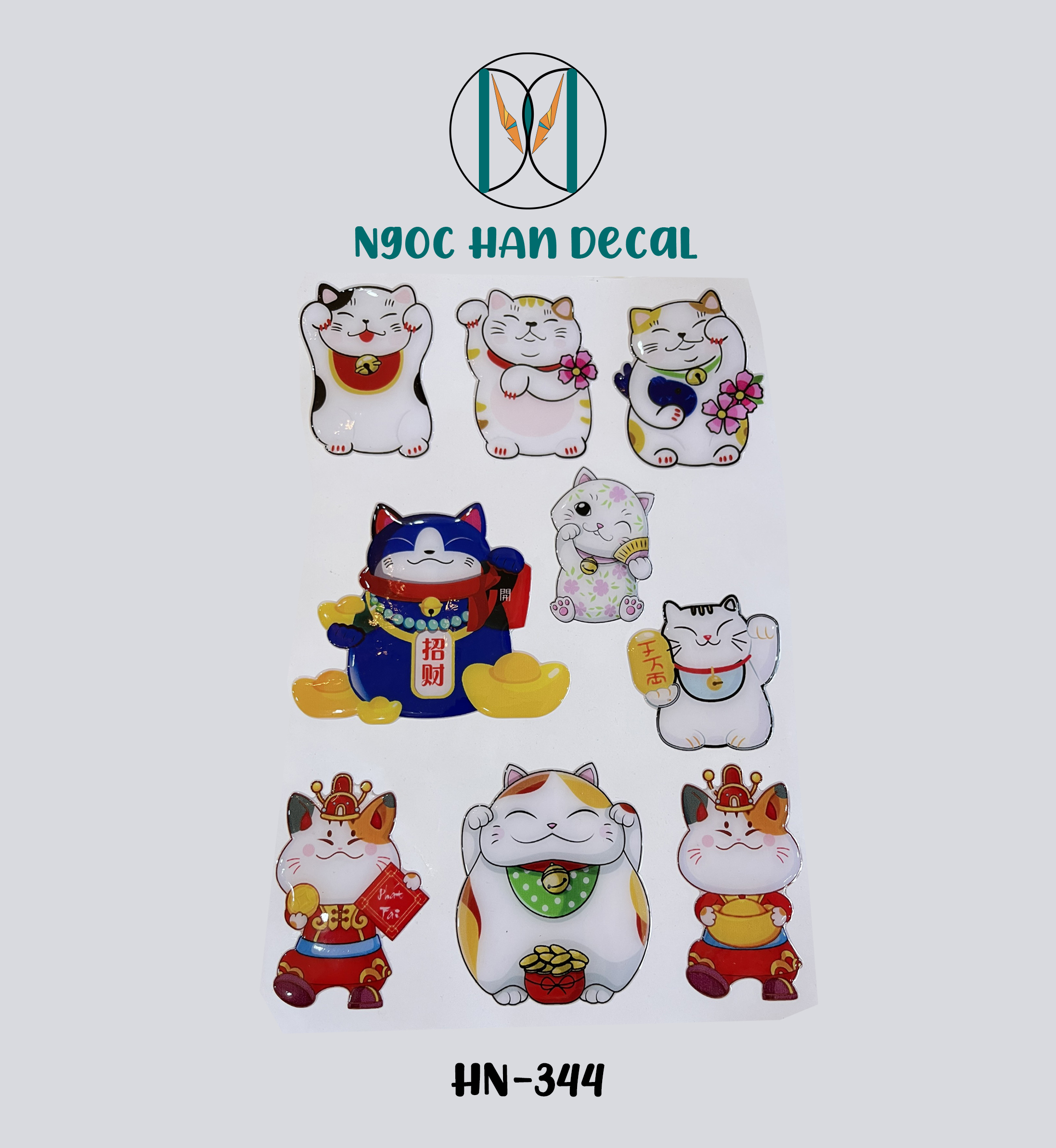 Tem nổi mèo thần tài siêu đẹp