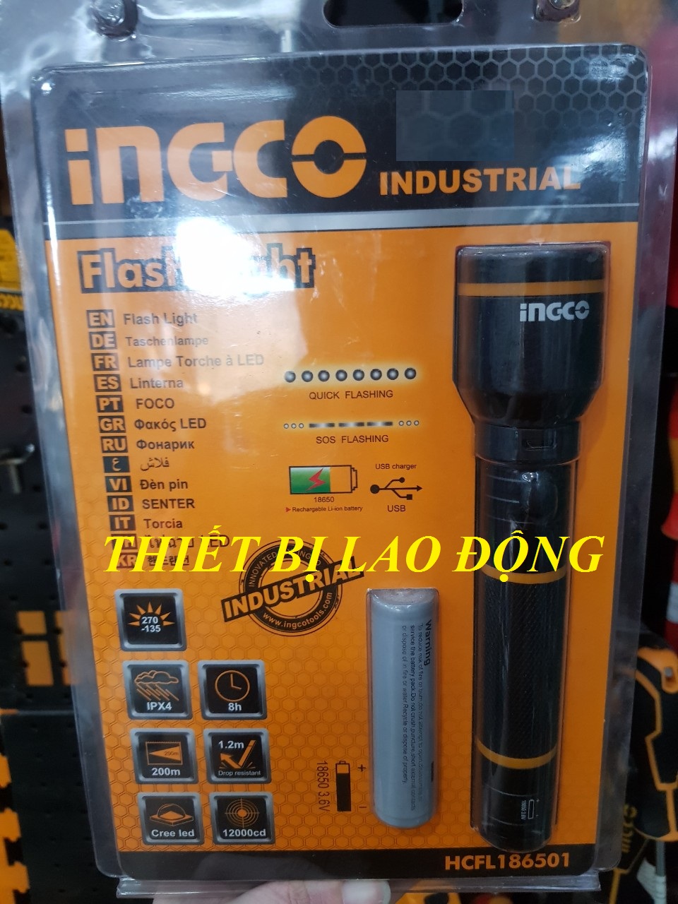 Đèn pin ingco hcfl186501