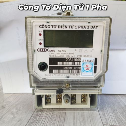 Công tơ điện 1 pha 2 dây, đồng hồ đo điện giá rẻ npp.