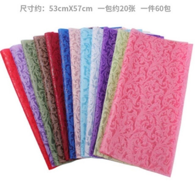 Hot sale giấy gói hoa-20 tập gấm lụa hoa văn sang chảnh không nhăn