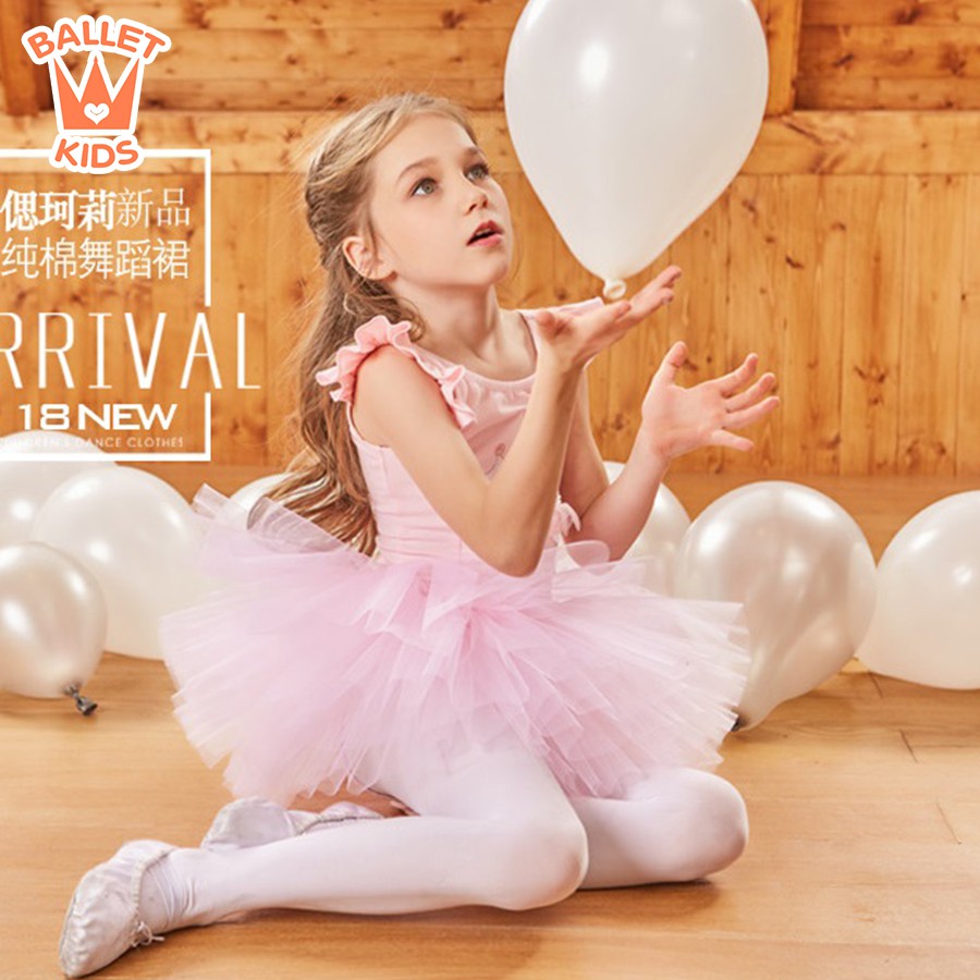 Váy múa ballet trẻ em bl091-váy ballet thêu vương miện