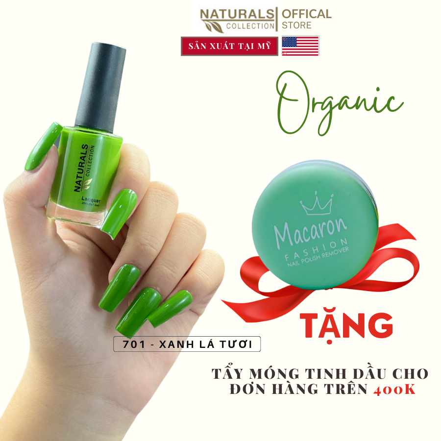 Sơn móng tay hữu cơ màu Rêu USA NATURALS COLLECTION sử dụng được cho mẹ bầu và trẻ em - 7.5ml - 701