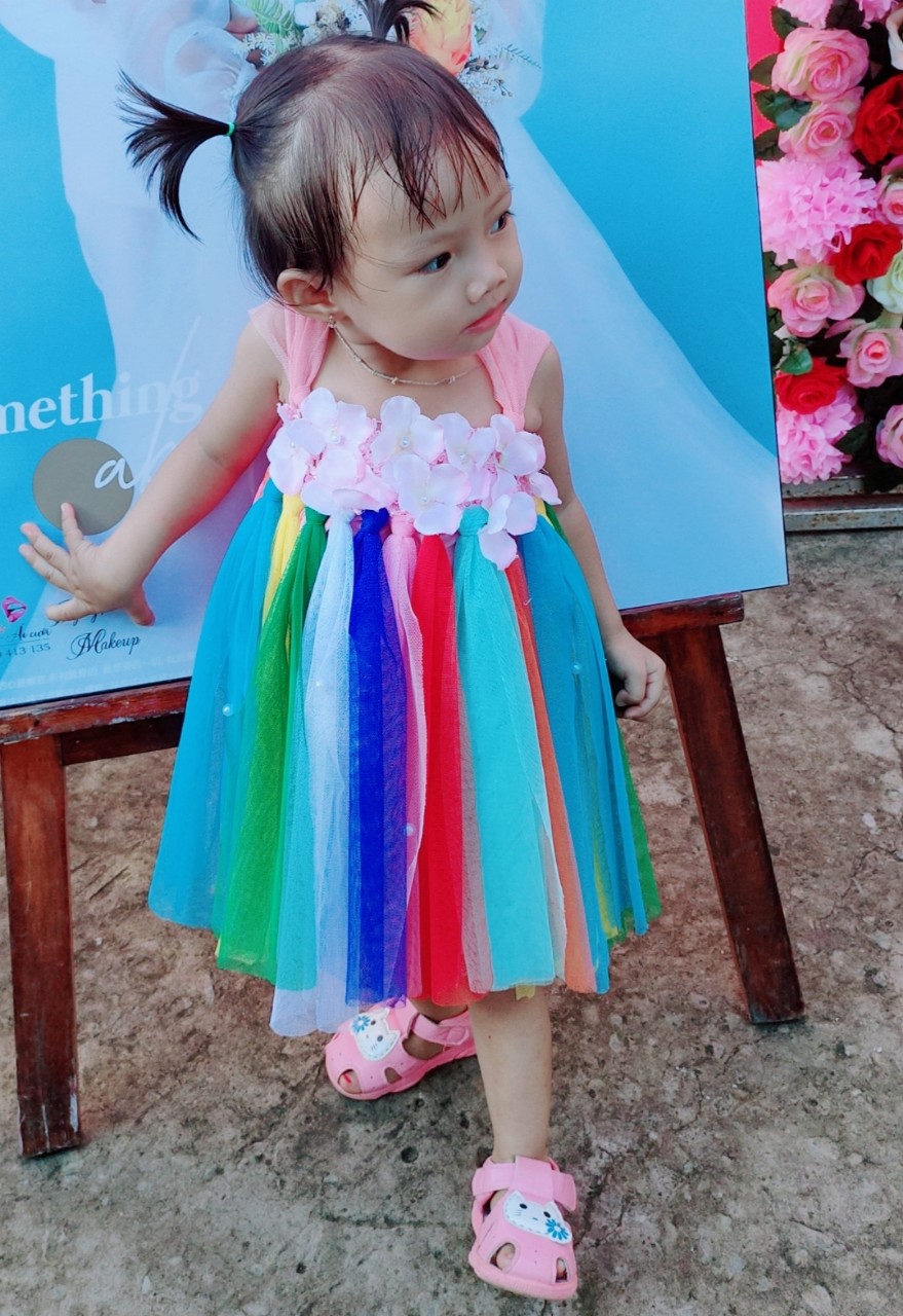 FREESHIP-(4-20kg) Đầm/Váy công chúa dễ thương sang trọng cho bé - 7 sắc cầu vòng + Ảnh thật