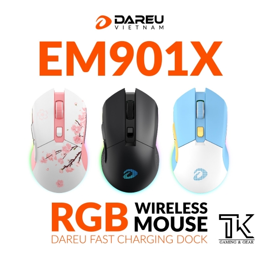 Chuột DareU EM901X RGB Superlight Wireless Black