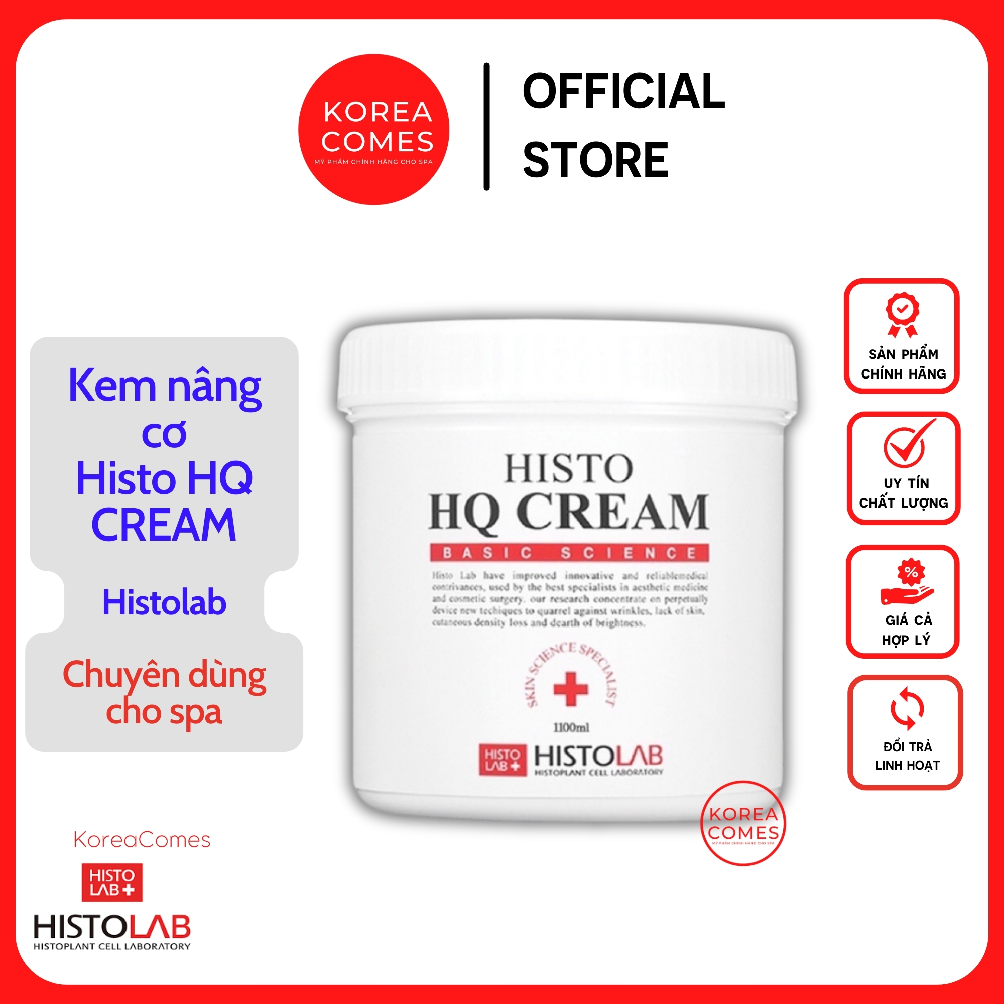 Kem nâng cơ tan mỡ Histo HQ CREAM- Histolab chính hãng Hàn Quốc