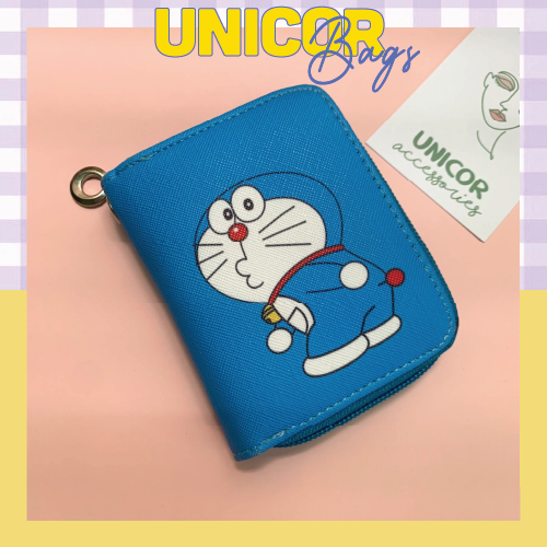 Ví ngắn doraemon nữ mini cầm tay giá rẻ khóa kéo so kute -ảnh thật