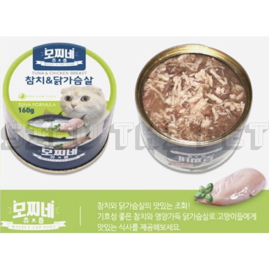 Pate Mozzi's - Thịt hộp cho mèo trên 3 tháng tuổi Mozzi's Cat Food Churup Tuna & Chicken 160g