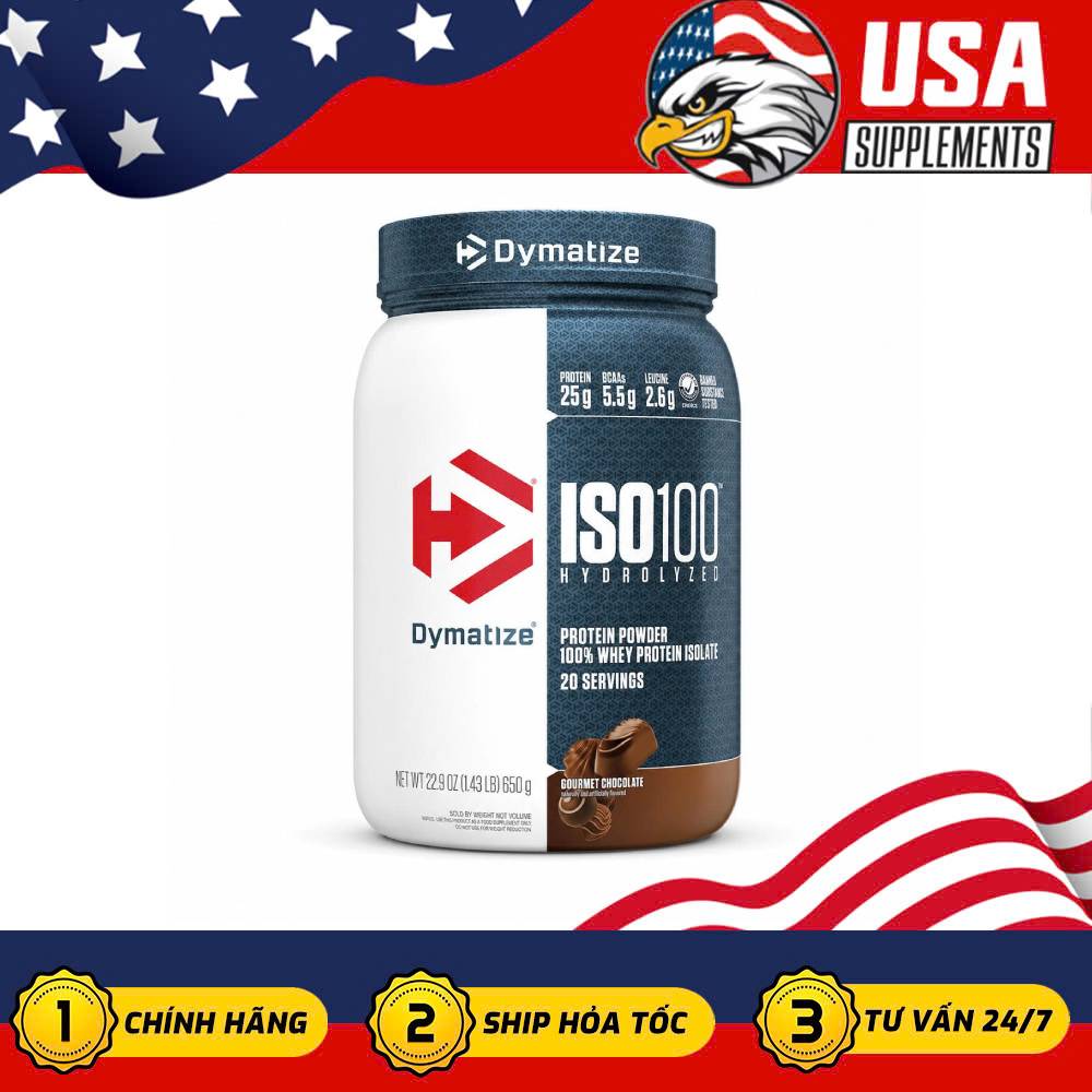 Dymatize Iso 100 Hydrolyzed Protein Powder 1.5Lbs - the Purest and Fastest-Absorbing Protein Line Available Today