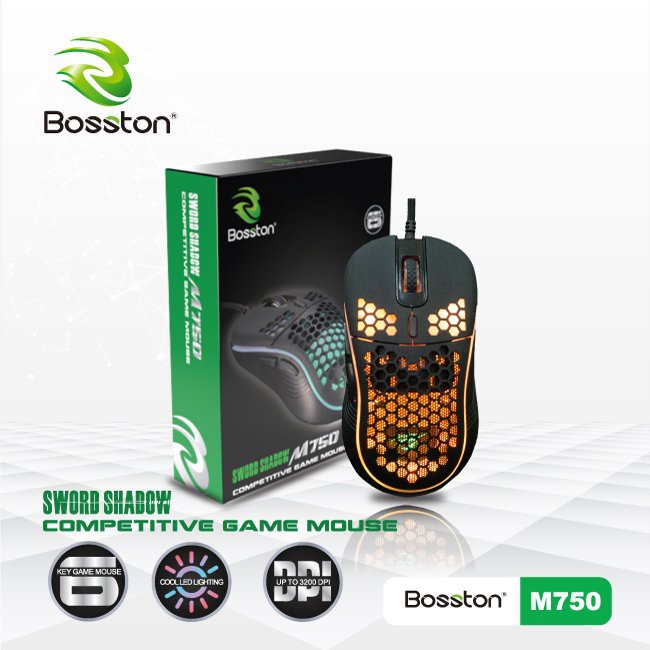 Chuột gaming chính hãng-chuột gaming-chuột gaming có dây fantech-mouse bosston m750 led gaming usb cao cấp, chuột gaming giá rẻ dành cho game thủ chuyên nghiệp, chế độ đèn rgb siêu chất.