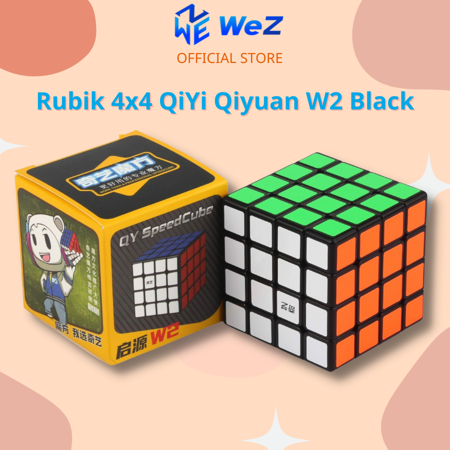 Rubik 4x4 qiyi qiyuan w2 black - rubik 4x4 cao cấp thích hợp cho thi đấu - đồ chơi rubik 4 tầng - wez toys