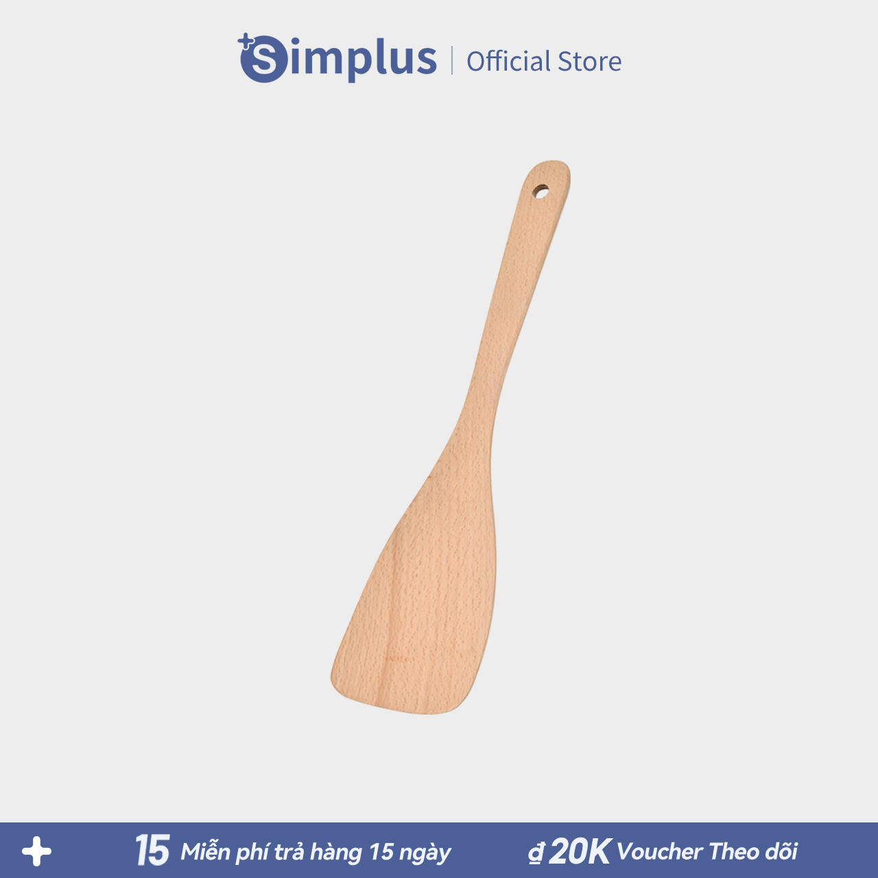  Simplus Xẻng gỗ chống dính xào nấu tiện lợi GUOC002 