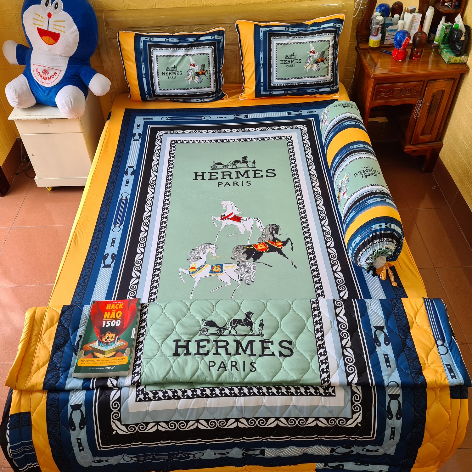 Bộ drap thun ý 5d 4 món 1m6 & 1m8x2m ty03