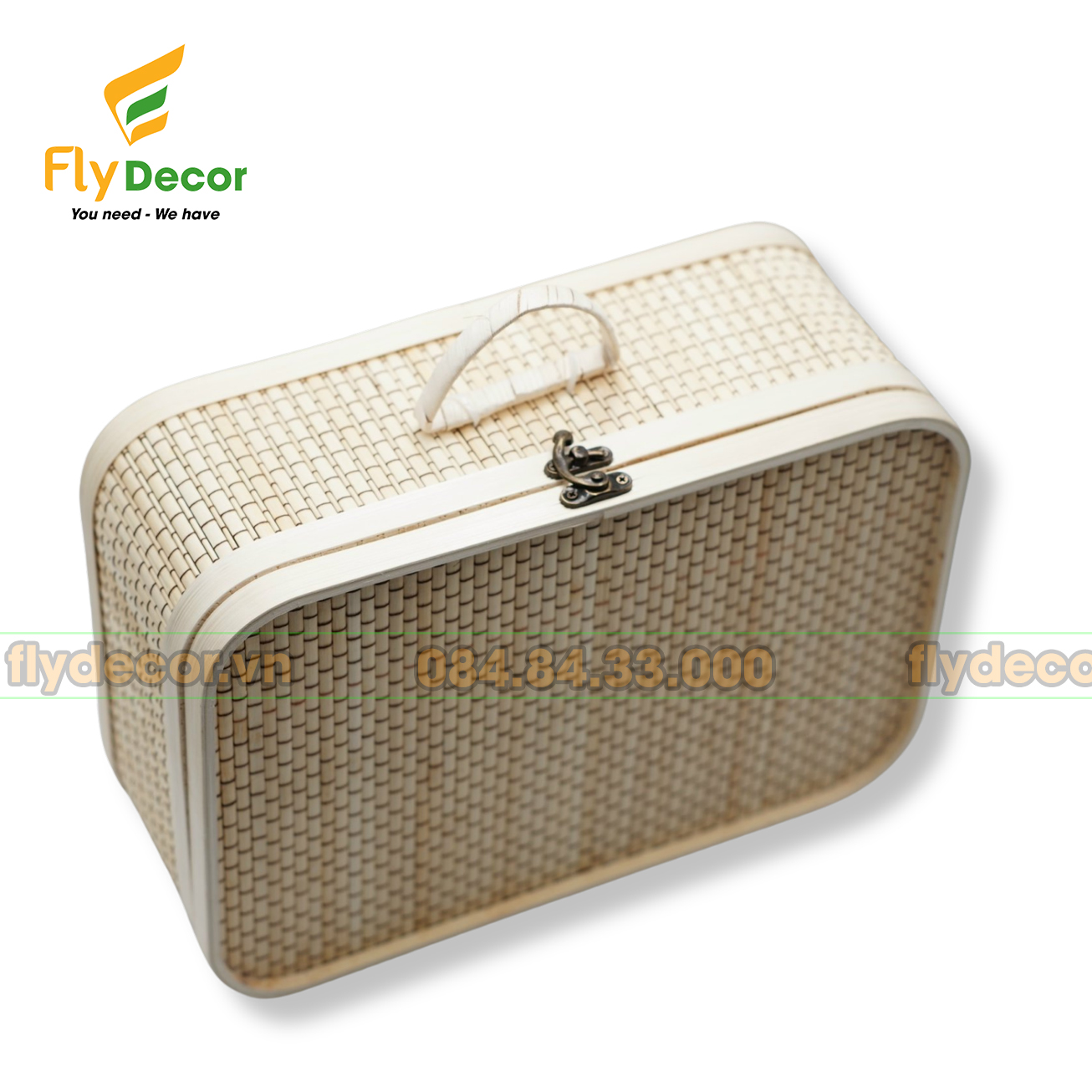 Giỏ đựng đồ mây tre, giỏ Picnic mây tre, hộp đựng bánh trung thu, hộp quà có nắp FG1T - Flydecor