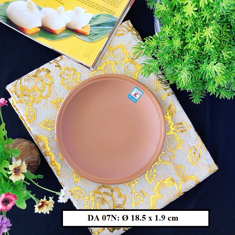Dĩa tròn nhựa melamine màu ngói nhiều size da07n - da08n - da09n