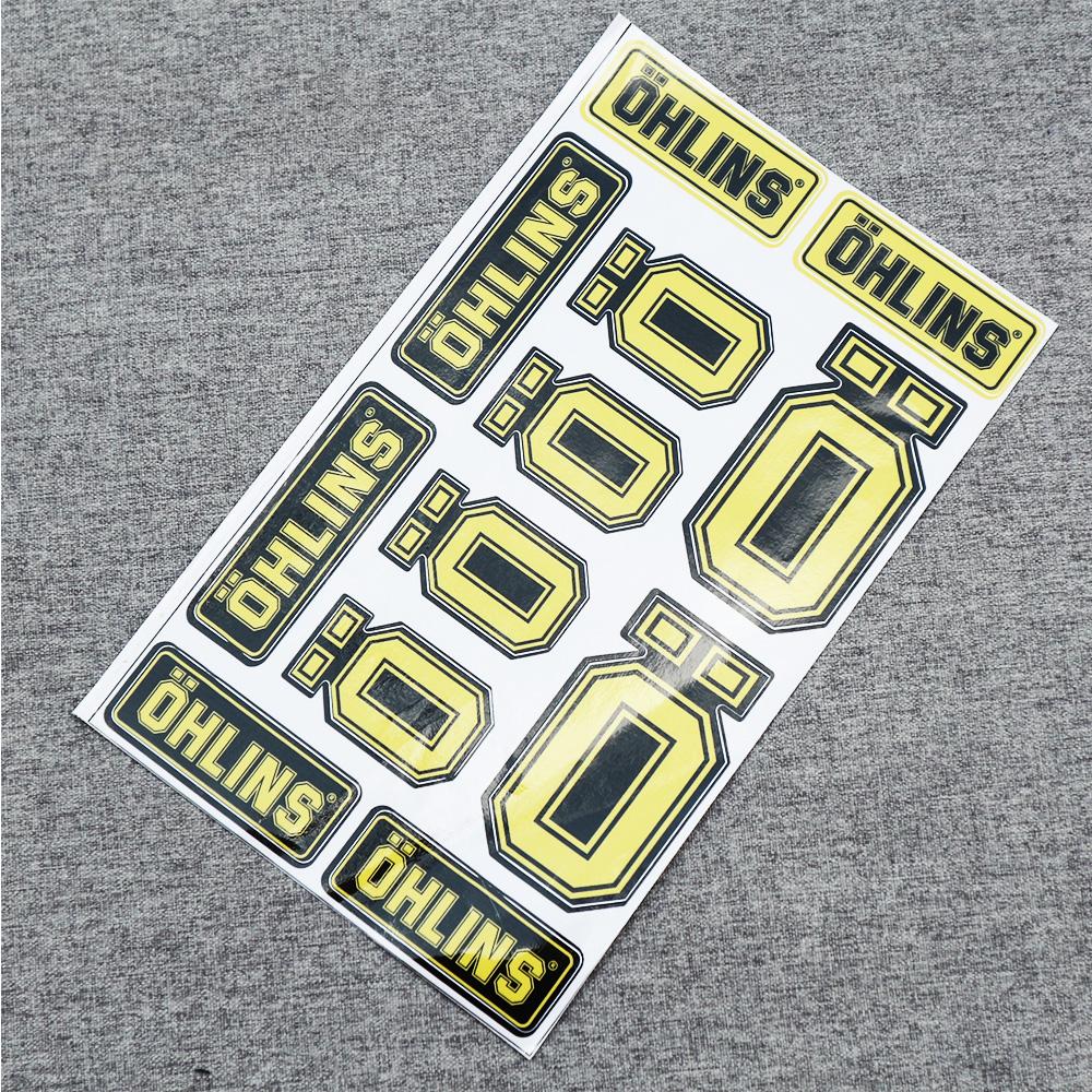 [HCM]TEM OHLIN VÀNG TẤM CHO XE MÁY SIÊU NGẦU (CHỮ OHLIN+LOGO OHLIN)