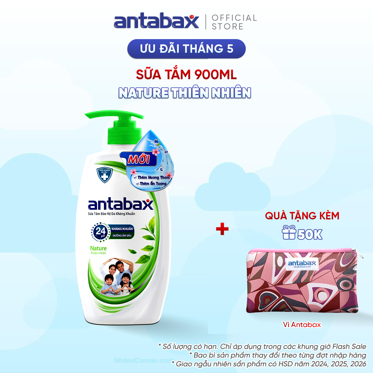 [HCM]Sữa Tắm Bảo Vệ Da Kháng Khuẩn Antabax Nature Thiên Nhiên 900ml