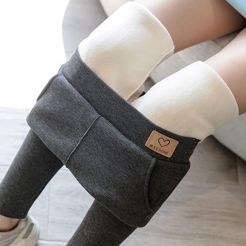 Quần legging tăm lót lông siêu ấm cạp tim hot hit