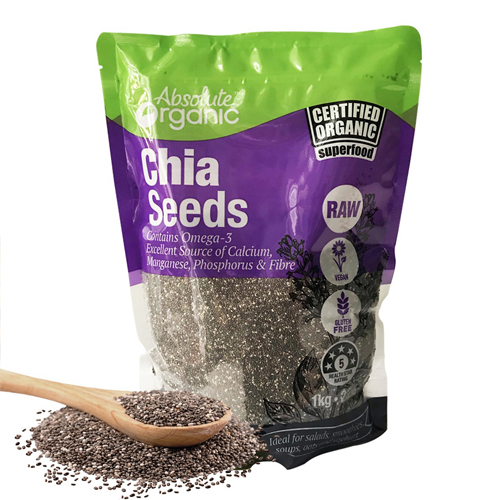Hạt chia seeds Úc Absolute Organic bịch 1kg - hạt chia tím, chia tím, chia úc - Gia store