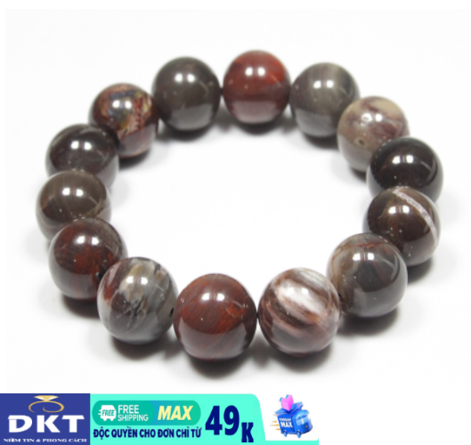 [ sỉ và lẻ ] Vòng tay gỗ hóa thạch tự nhiên dành cho NỮ 6-10 LY,hàng thực tế,bao như hình