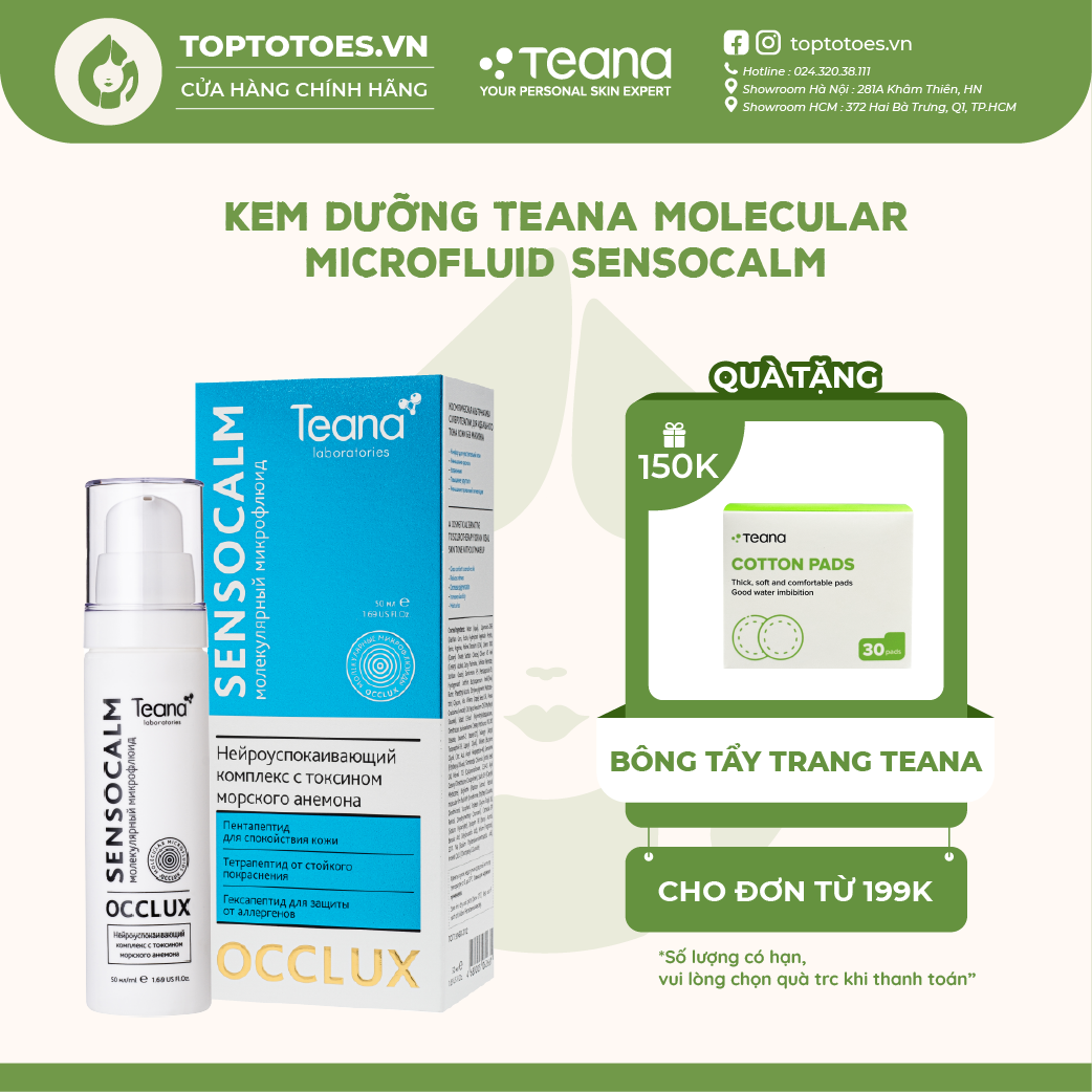 Kem dưỡng Teana Sensocalm Molecular Micro Fluid làm dịu, dưỡng ẩm, phục hồi sâu da