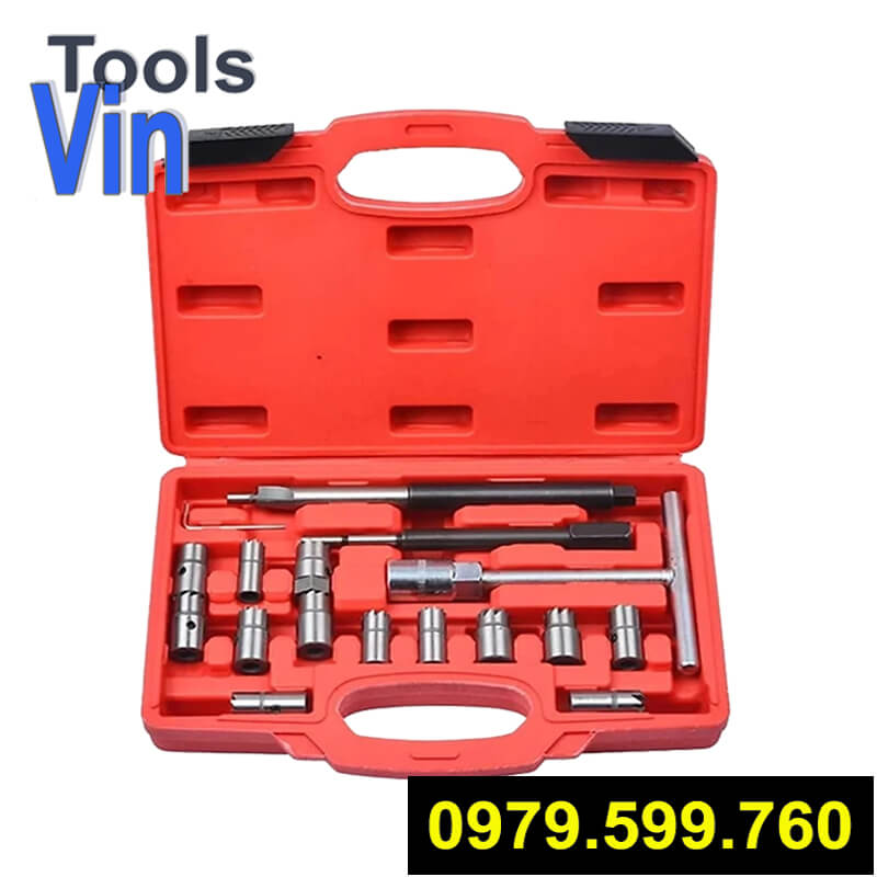 Bộ vệ sinh làm sạch lỗ kim phun diesel FULL 17 chi tiết