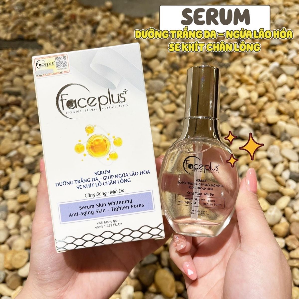 Serum Dưỡng Trắng Da, Ngừa Lão hóa, Se Khít Lỗ Chân Lông Faceplus+ 40ml - Mỹ Phẩm Hoàng Dũng Chính Hãng