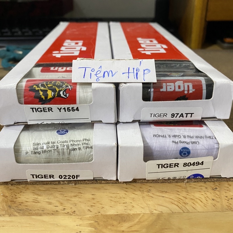 Chỉ may Tiger lõi nhỏ - tông trắng đen