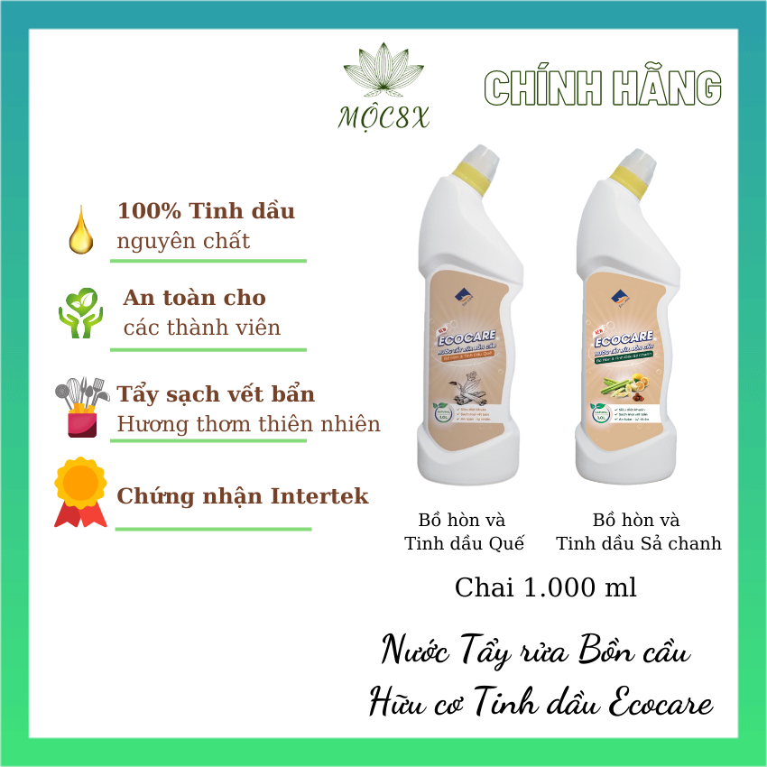 Nước tẩy rửa bồ hòn hữu cơ diệt khuẩn và tinh dầu quế ecocare - mộc8x