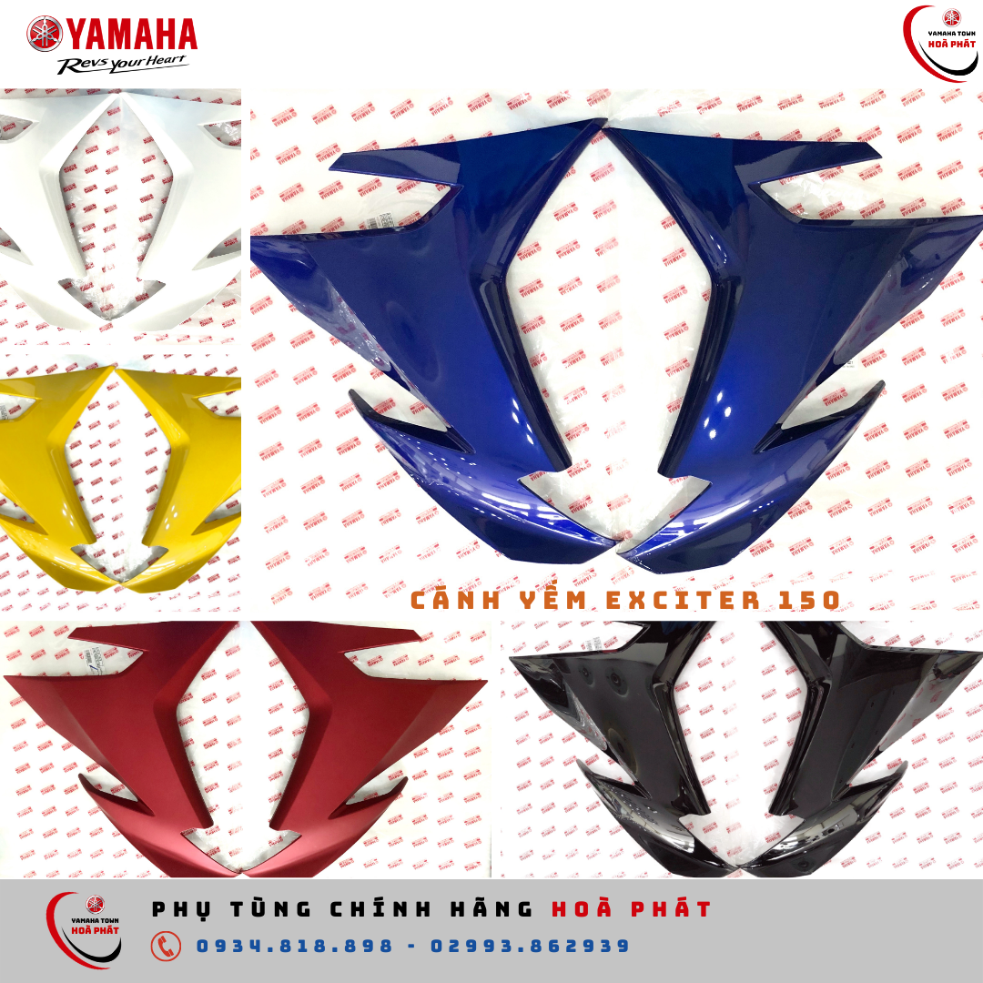 Cánh yếm cánh bửng Exciter 150 đen đỏ trắng xanh gp vàng zin chính hãng Yamaha 100%