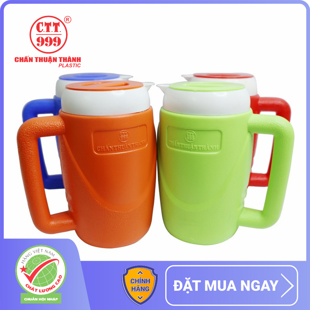 Ca giữ nhiệt 1.5L Chấn Thuận Thành có quai cầm, giữ nhiệt đồ uống nóng lạnh, ủ cháo (CCN1L520) giao màu ngẫu nhiên