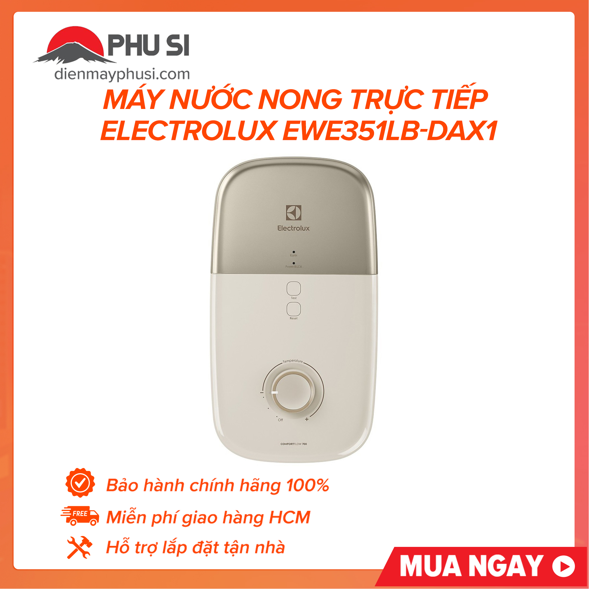 Máy nước nong trực tiếp electrolux ewe351lb-dax1