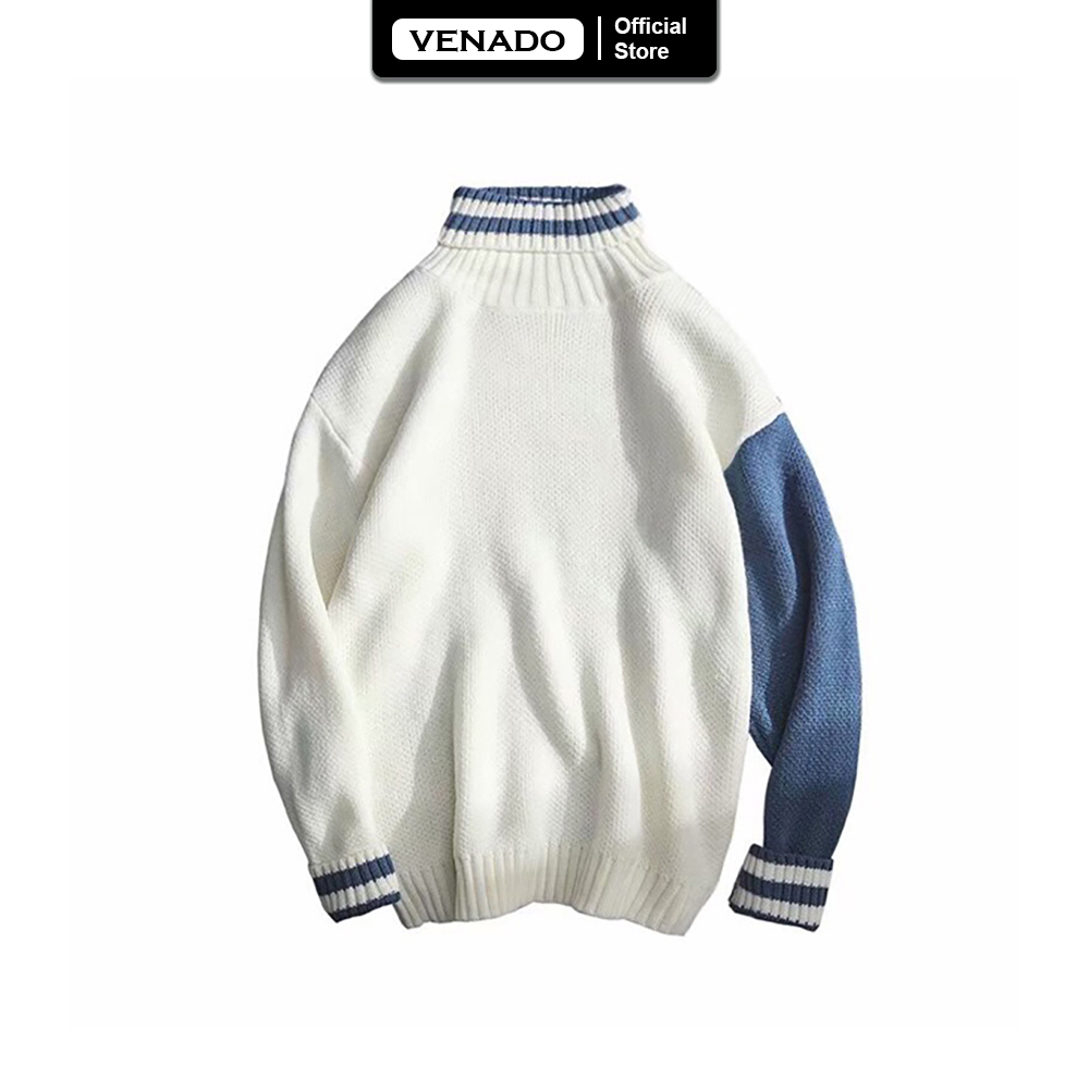 Áo len nam cổ lọ Venado phối màu viền cổ phong cách hàn quốc AL03