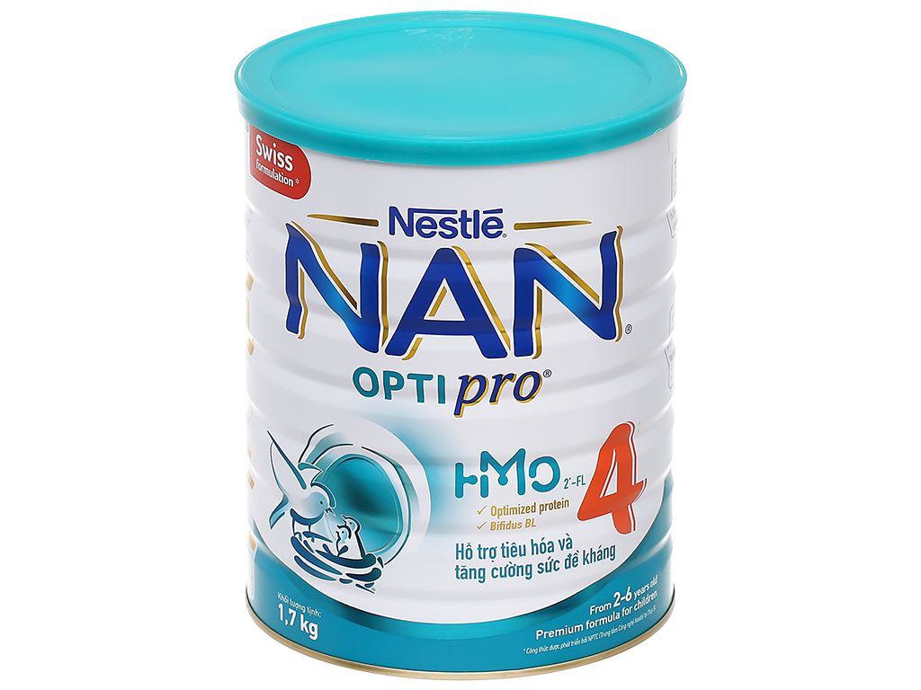 Sữa bột nestle nan optipro 4 lon 1.7kg cho bé trên 2 tuổi