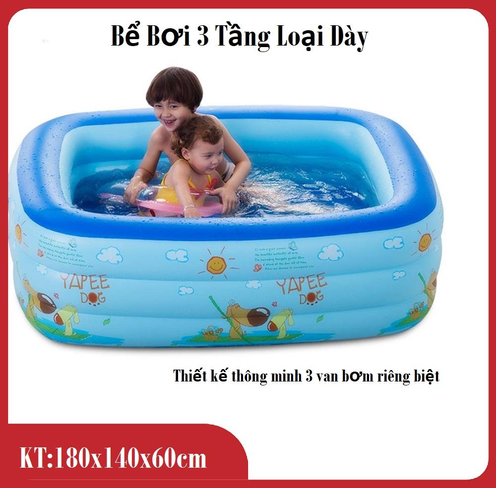 Be Boi Tre Em, Phao Bơi Cho Bé, Bể Bơi Phao Mùa Hè 3 Tầng Cho Bé  Size To 180x140x60cm Chất Liệu Nhựa PVC Đàn Hồi Tốt, 3 Van Bơm Riêng Biệt, Thiết Kế Họa Tiết Đẹp Mắt - Hàng Tốt, Giá Rẻ Nhiều Ưu Đãi.