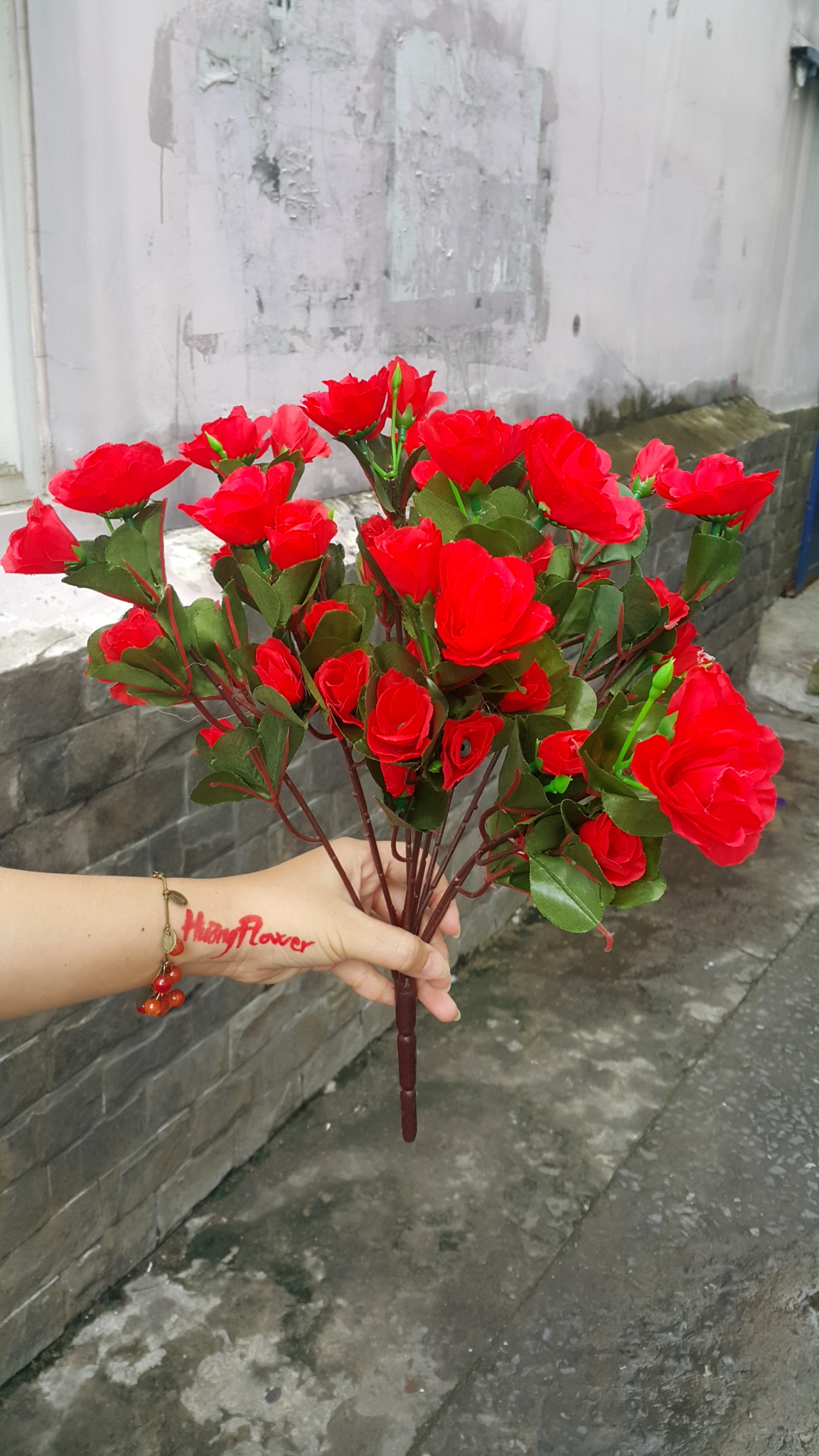 [HCM]1 Bụi hoa đỗ quyên giả 12 nhánh – Hoa giả - Hương Flower